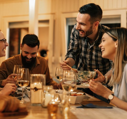 friends having dinner